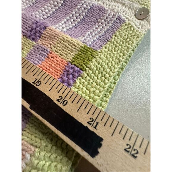 Susan Bristol Women's Spring Floral Knit Sweater Vest Pastel Purple Peach Medium - Picture 6 of 8